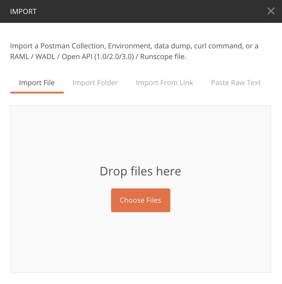 Import on Postman
